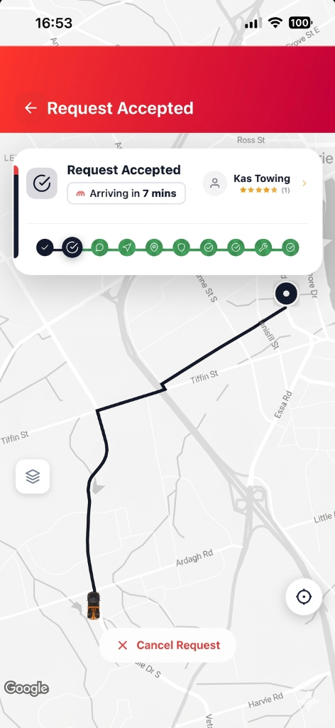 JYLTOW App Request Accepted
